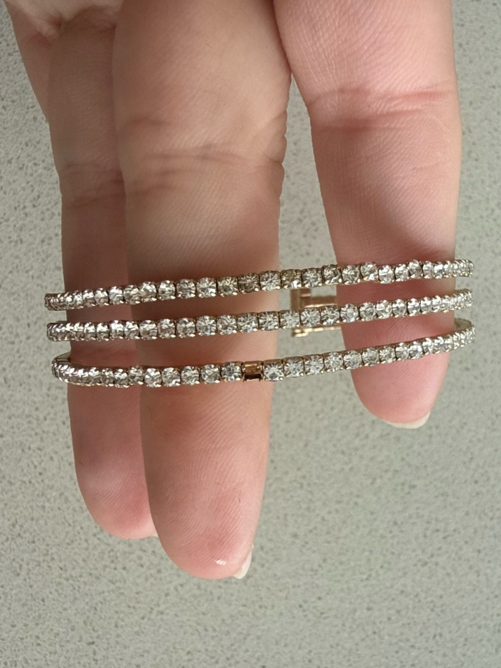 Vintage Gold Tone Rhinestone Cuff Bracelet Gold Bracelet Shiny Bracelet